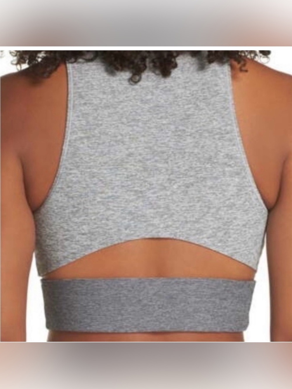 Outdoor Voices • Women’s Grey Slashback Tri-Tone Crop Top Small NWOT - Picture 2 of 3